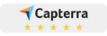 Capterra 5 star review badge on grey background