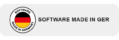 Software Made in Germany Badge auf grauem Hintergrund