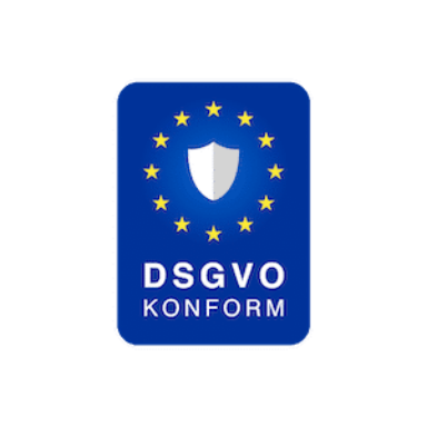 DSGVO Konform Badge mit EU-Sternen und Schild