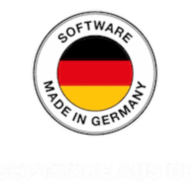 Software Made in Germany Badge mit deutscher Flagge