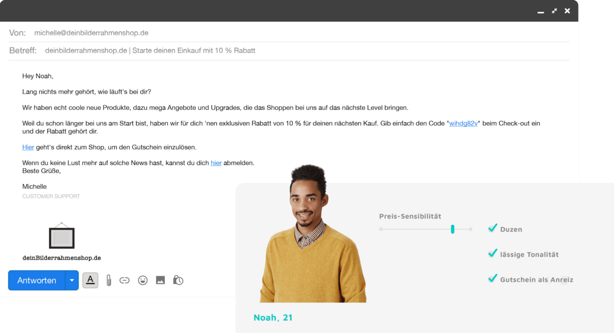 Comeback-Mails Gutschein Variante