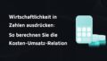 Titelbild mit dem Schriftzug: Wirtschaftlichkeit in Zahlen ausdrücken: So berechnen Sie die Kosten-Umsatz-Relation