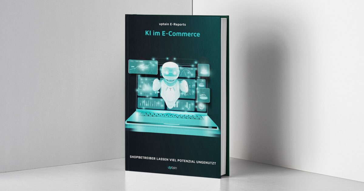 Das Cover dieser E-Commerce Studie visualisiert wie KI im Onlinehandel angewendet wird.